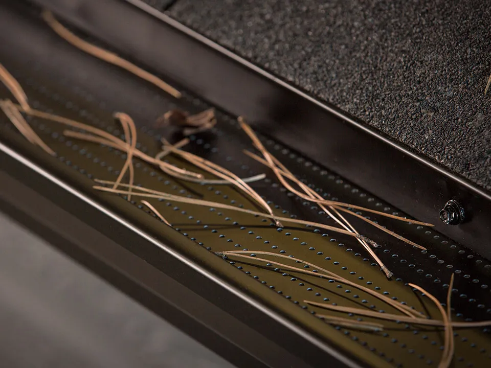 Gutter Clean System® on a metal roof gutter — Aarsen Gutters, Nanaimo BC